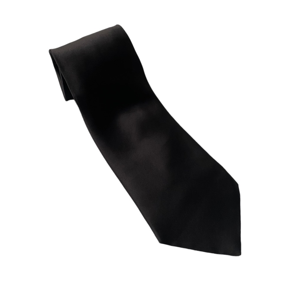 Brioni Men’s Solid Black Silk Tie Like New Condition